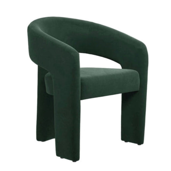 Alba Forest Green Velvet Tripod Dining Chair